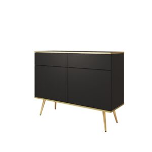 ArtPS Komoda BIJOU KSZ-107 | čierna / zlaté nohy