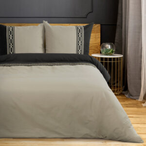 ArtFir Obliečky na dvojlôžko REINA 40 | béžová/čierna 160 x 200 cm