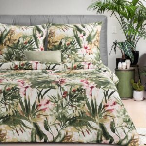 ArtFir Obliečky na jednolôžko SPRING 43 | zelená/biela 140 x 200 cm