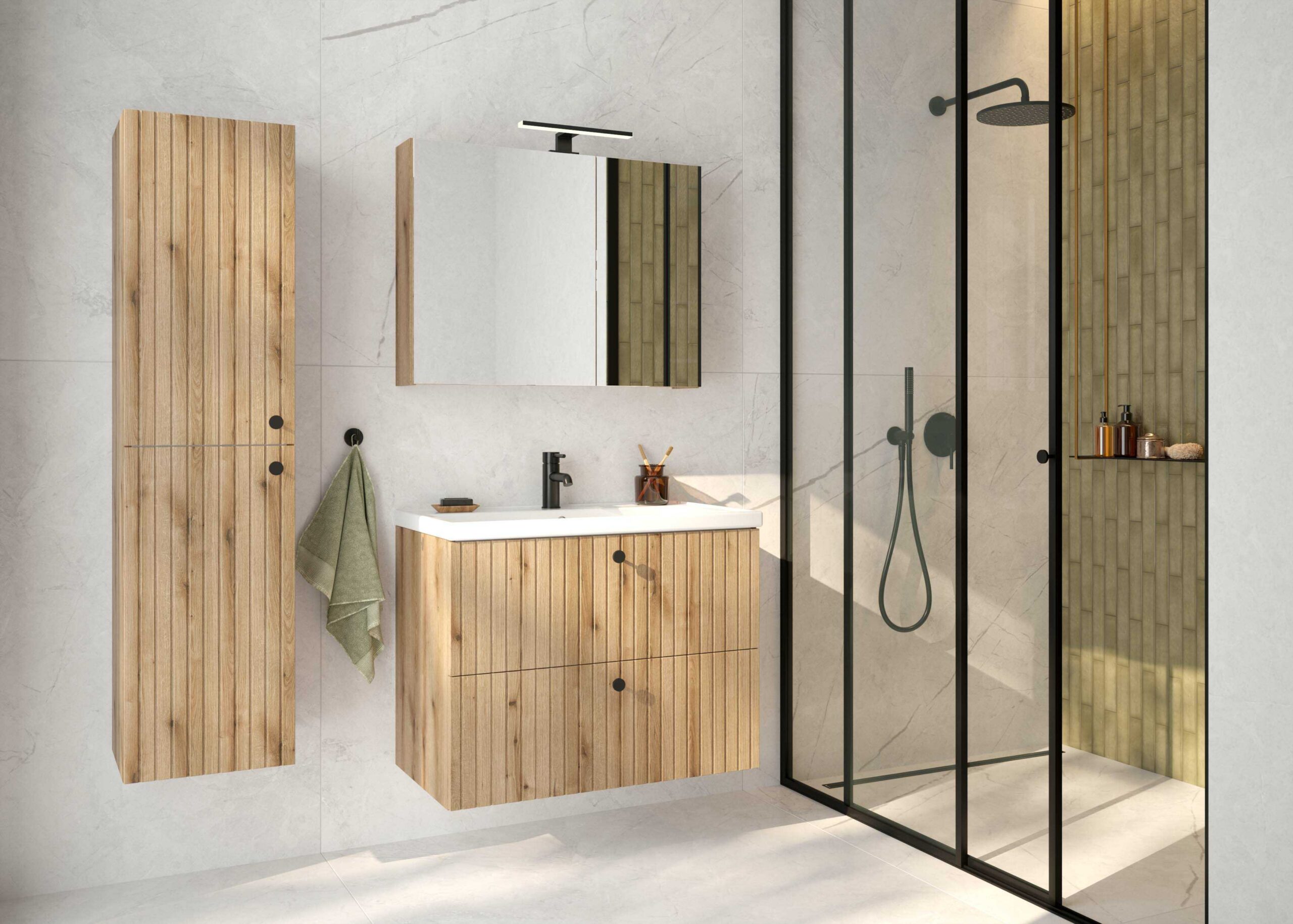ArtDef Skrinka pod umývadlo RIETTI OAK EVOKE D80 | 80 cm – Obrázok 2
