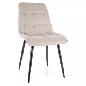 Signal Jedálenská stolička CHIC VELVET | čierny mat nohy Farba: svetlobéžová BLUVEL 30