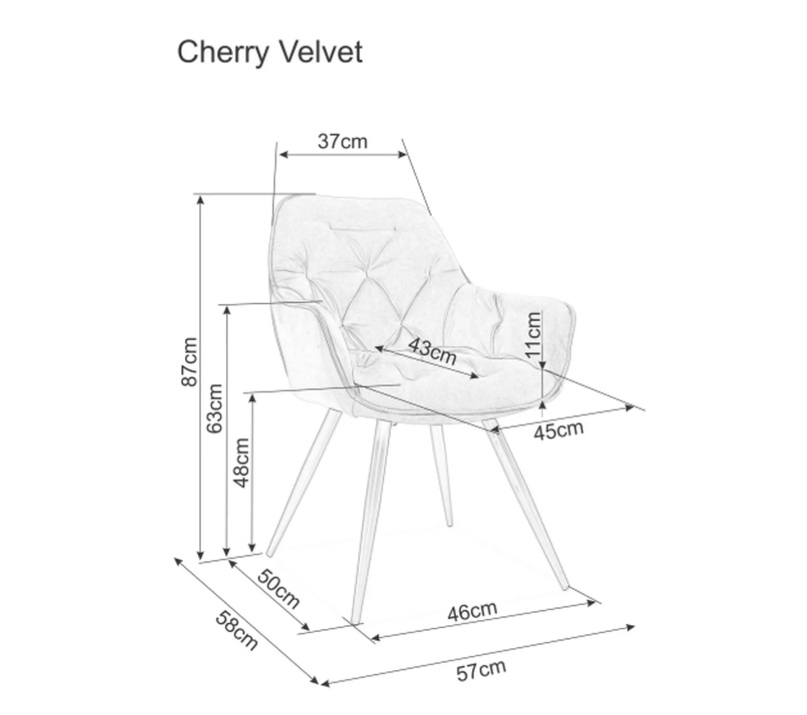 Signal Jedálenská stolička CHERRY VELVET | cappuccino – Obrázok 4