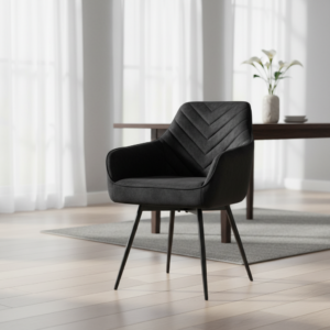 Signal Jedálenská stolička SERVIO VELVET | čierna