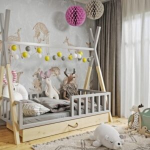 Elvisia Detská posteľ WILLIE so zásuvkou | 80 x 160 cm Farba: Sivá