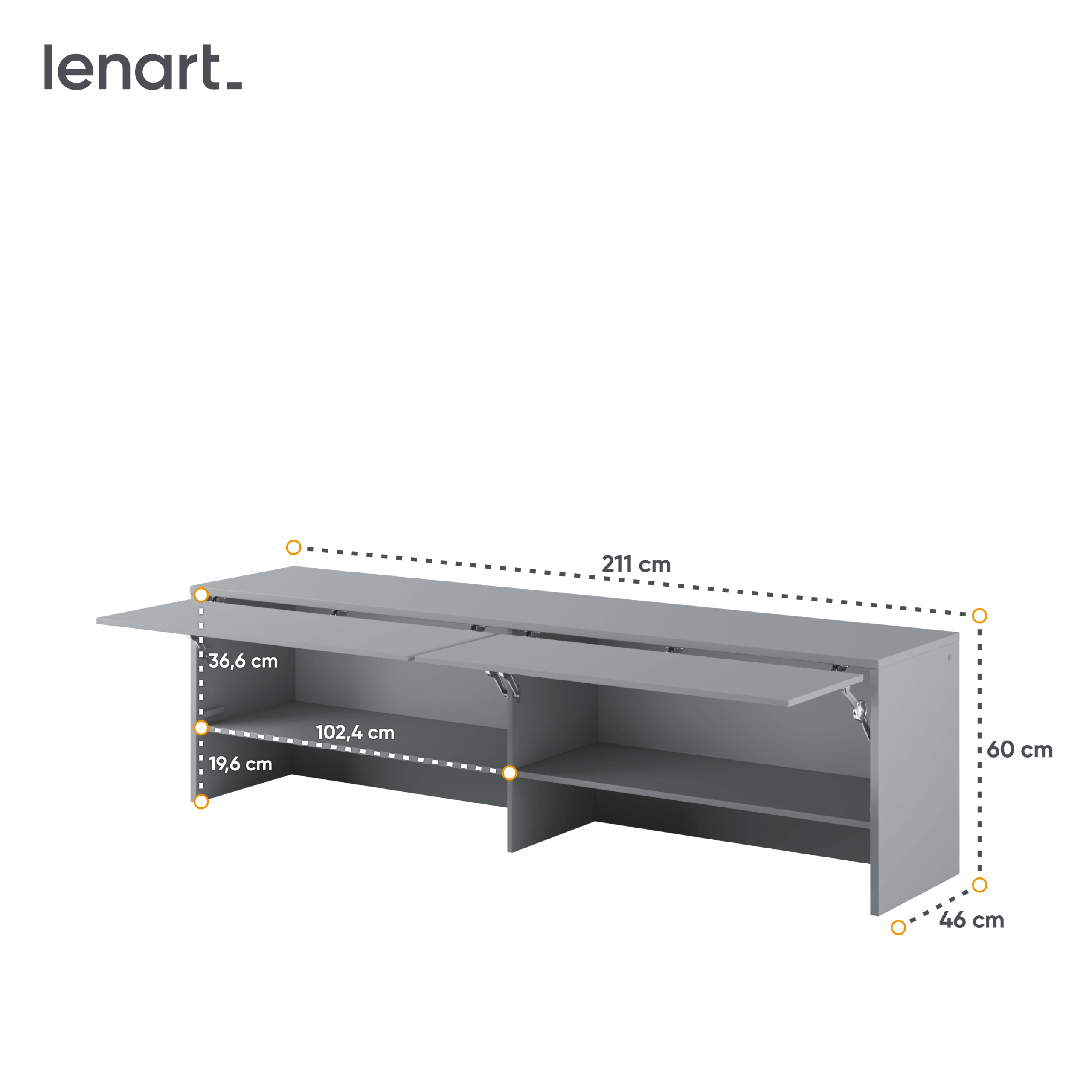 Dig-net nábytok Nadstavec pre sklápaciu posteľ Lenart BED CONCEPT BC-09 | sivá – Obrázok 5