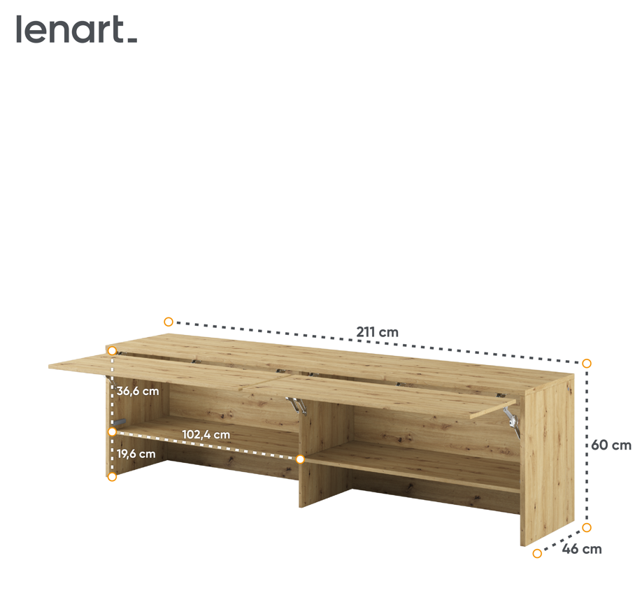 Dig-net nábytok Nadstavec pre sklápaciu posteľ Lenart BED CONCEPT BC-09 | dub artisan – Obrázok 3