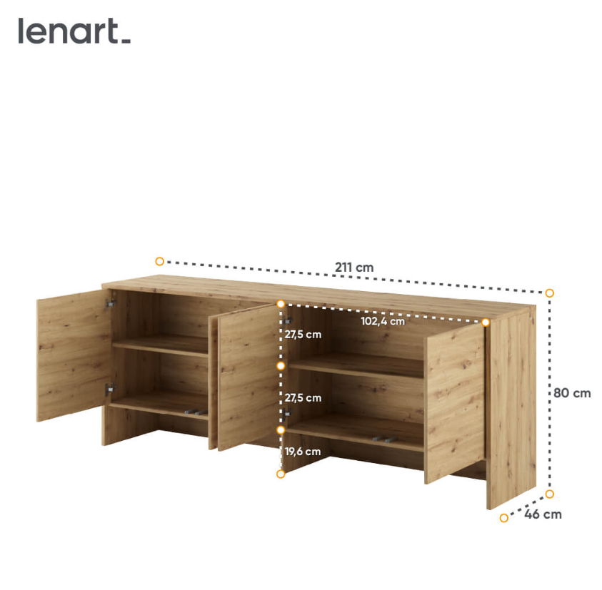 Dig-net nábytok Nadstavec pre sklápaciu posteľ Lenart BED CONCEPT BC-10 | dub artisan – Obrázok 4