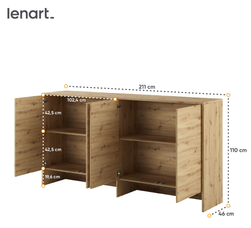 Dig-net nábytok Nadstavec pre sklápaciu posteľ Lenart BED CONCEPT BC-11 | dub artisan – Obrázok 5