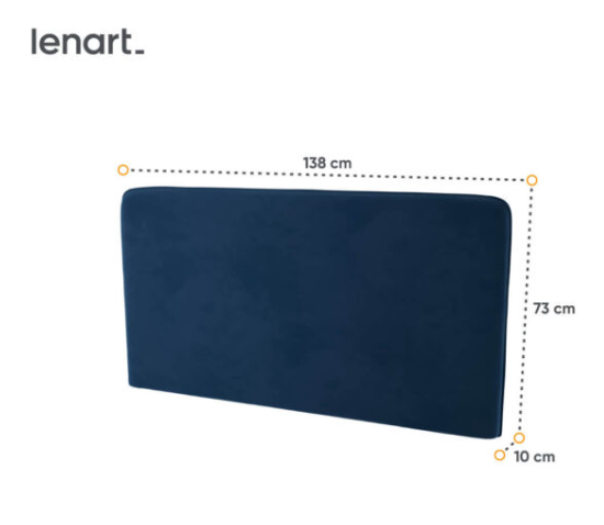 Dig-net nábytok Čalúnený panel Lenart BED CONCEPT BC-16 / 140 | modrá – Obrázok 4