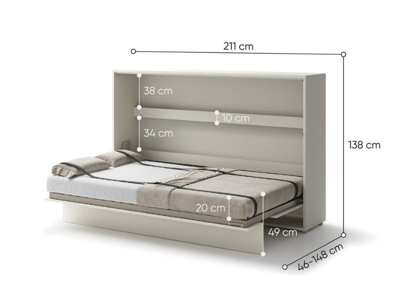 Dig-net nábytok Sklápacia posteľ Lenart BED CONCEPT BC-05 kašmír | 120 x 200 cm – Obrázok 4