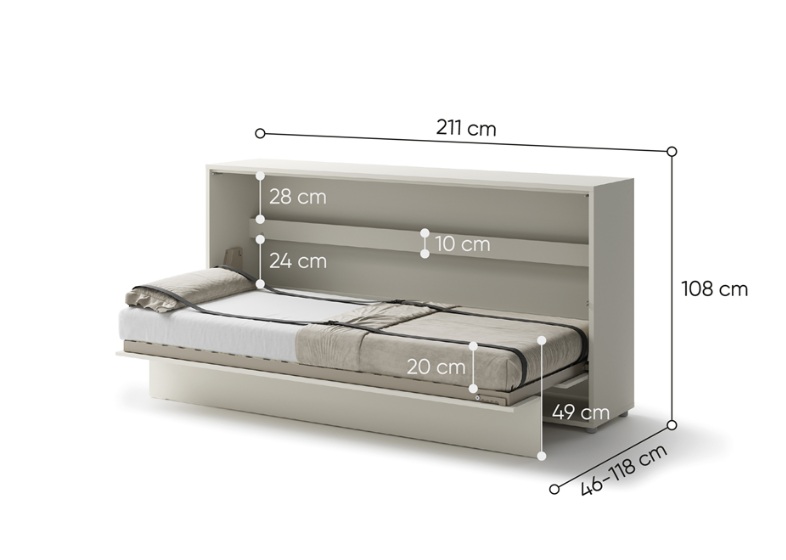 Dig-net nábytok Sklápacia posteľ Lenart BED CONCEPT BC-06 kašmír | 90 x 200 cm – Obrázok 6