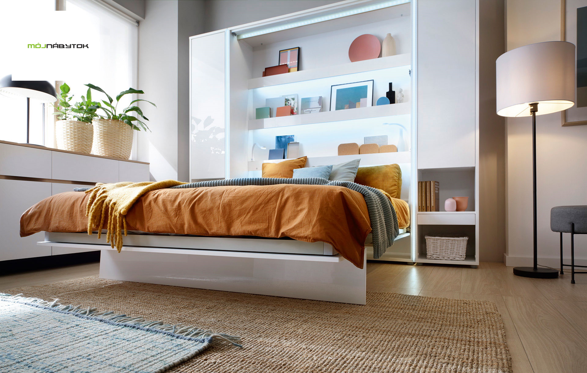 Dig-net nábytok Sklápacia posteľ Lenart BED CONCEPT BC-12 kašmír | 160 x 200 cm – Obrázok 15