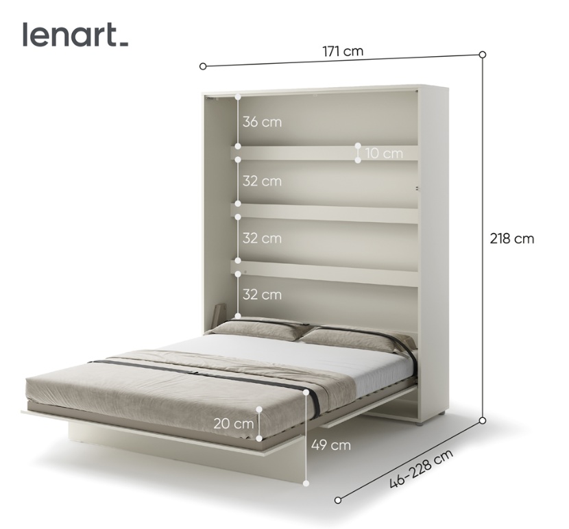 Dig-net nábytok Sklápacia posteľ Lenart BED CONCEPT BC-13 kašmír | 180 x 200 cm – Obrázok 6