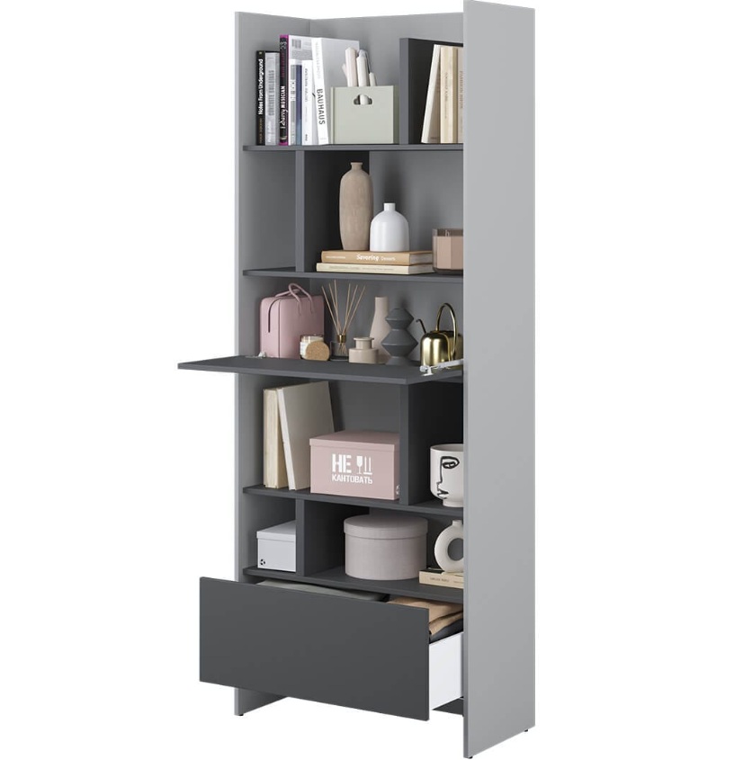 Dig-net nábytok Regál Lenart BED CONCEPT BC-22 | sivá / grafit – Obrázok 2