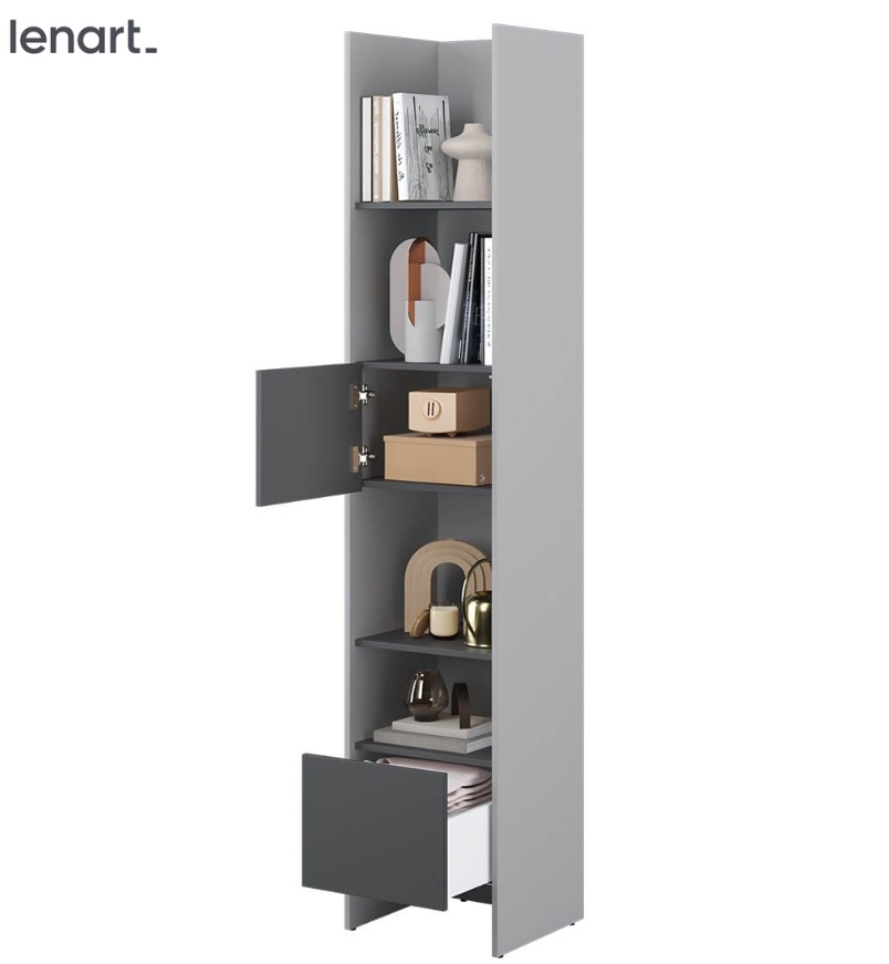 Dig-net nábytok Regál Lenart BED CONCEPT BC-23 | sivá / grafit