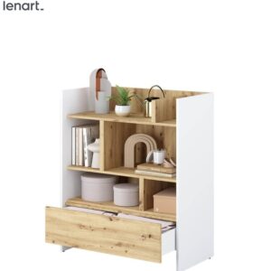 Dig-net nábytok Regál Lenart BED CONCEPT BC-25 | biela / dub artisan