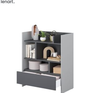 Dig-net nábytok Regál Lenart BED CONCEPT BC-25 | sivá / grafit