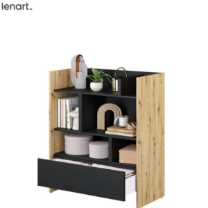 Dig-net nábytok Regál Lenart BED CONCEPT BC-25 | dub artisan / čierna