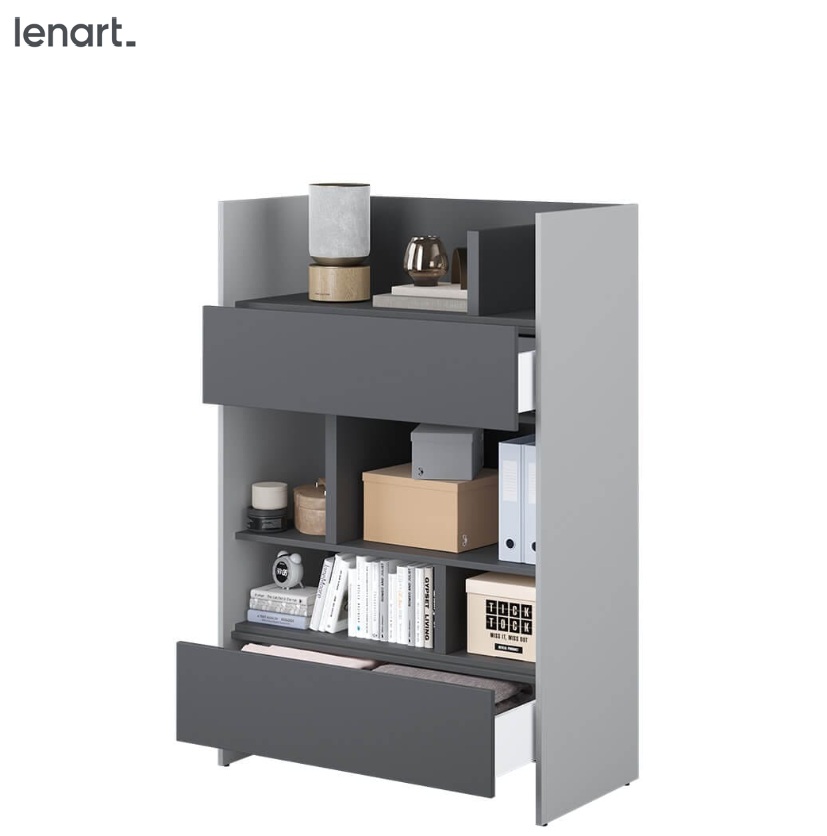 Dig-net nábytok Regál Lenart BED CONCEPT BC-26 | sivá / grafit