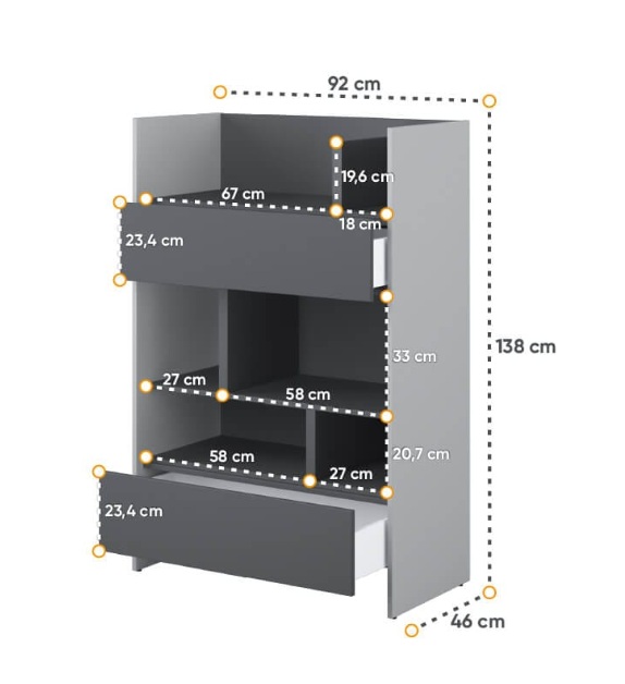 Dig-net nábytok Regál Lenart BED CONCEPT BC-26 | sivá / grafit – Obrázok 3