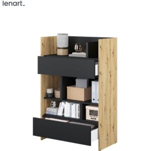 Dig-net nábytok Regál Lenart BED CONCEPT BC-26 | dub artisan / čierna