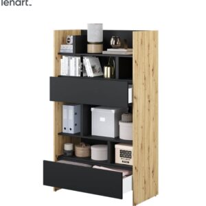 Dig-net nábytok Regál Lenart BED CONCEPT BC-27 | dub artisan / čierna