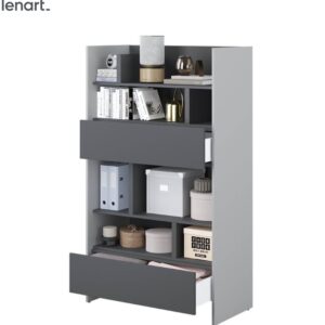 Dig-net nábytok Regál Lenart BED CONCEPT BC-27 | sivá / grafit