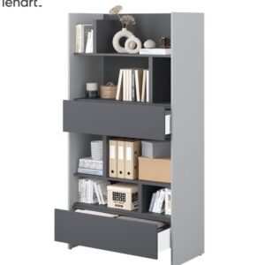 Dig-net nábytok Regál Lenart BED CONCEPT BC-28 | sivá / grafit