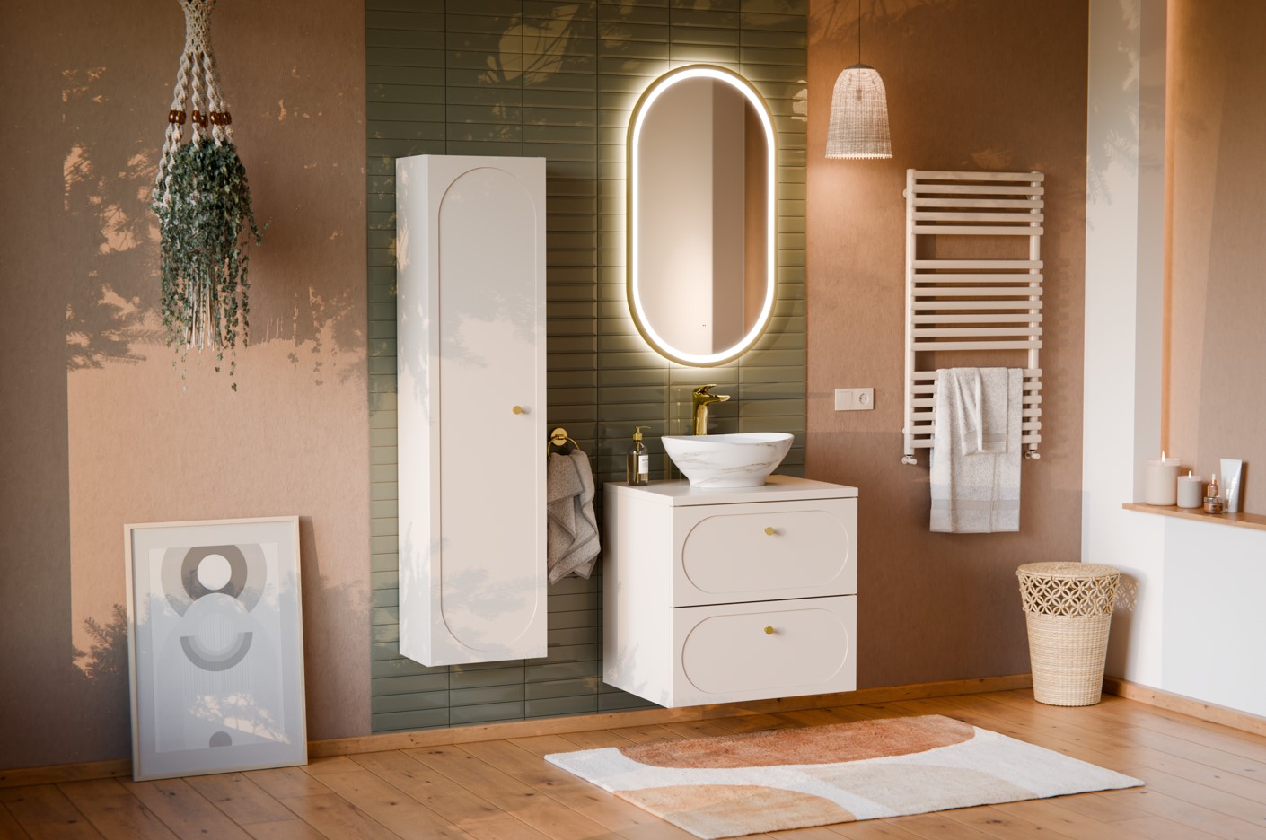 ArtCom Doska pod umývadlo SAND Beige | béžový mat Typ: Doska 120 cm / 89-120-46 – Obrázok 9