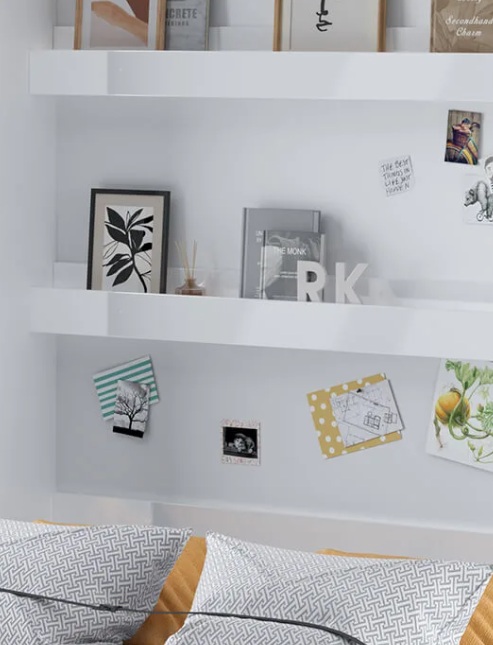 Dig-net nábytok Polica k sklápacej posteli CP-01 Lenart CONCEPT PRO CP-13 | biely lesk – Obrázok 2
