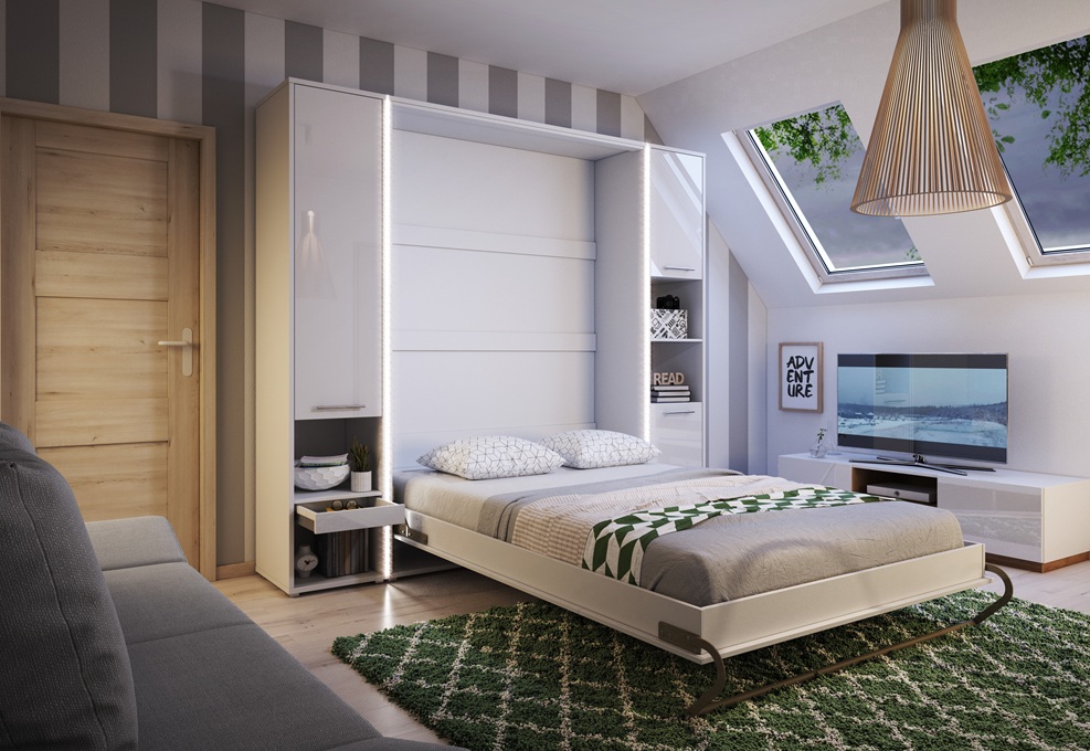 Dig-net nábytok Sklápacia posteľ Lenart Concept PRO CP-02 sivá | 120 x 200 cm – Obrázok 9