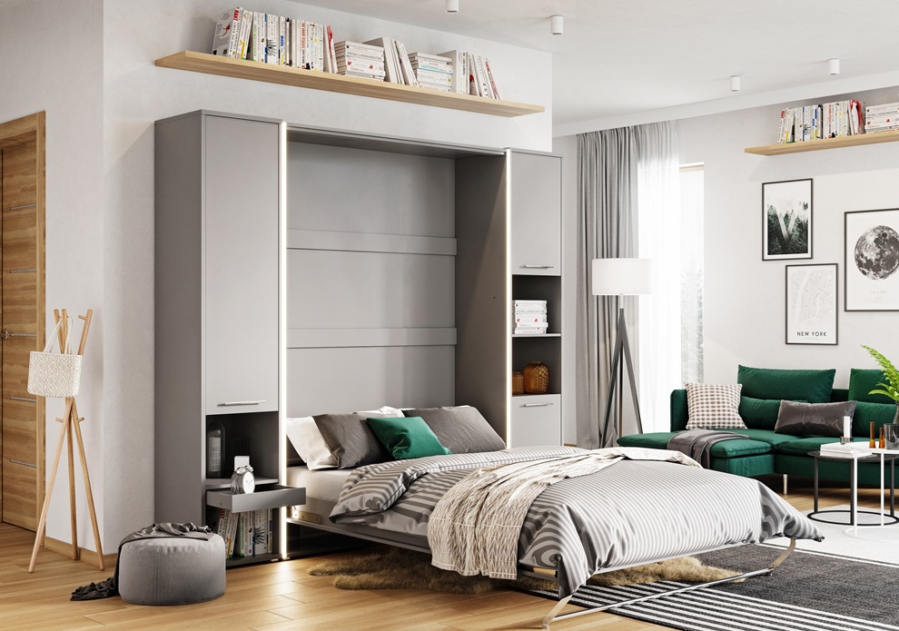 Dig-net nábytok Sklápacia posteľ Lenart Concept PRO CP-02 sivá | 120 x 200 cm – Obrázok 4