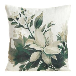 ArtFir Obliečka na vankúš LEN 53 | béžová/zelená 45 x 45 cm