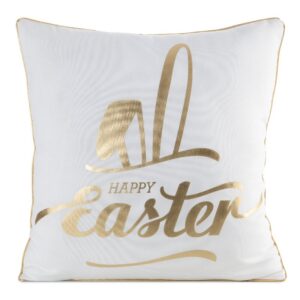 ArtFir Veľkonočná obliečka na vankúš EASTER 41 | biela/zlatá 45 x 45 cm