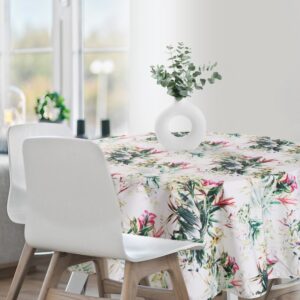 ArtFir Záhradný okrúhly obrus GARDEN 31E | biela/zelená 150 cm