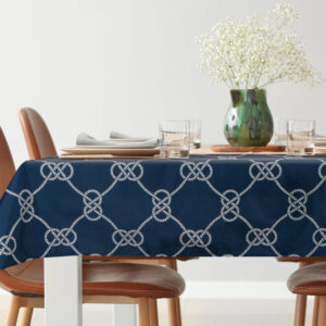 ArtFir Záhradný obrus GARDEN 15G | tmavomodrá/biela 140 x 220 cm