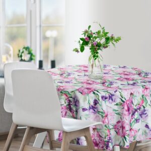 ArtFir Záhradný okrúhly obrus GARDEN 34E | ružová/fialová 150 cm