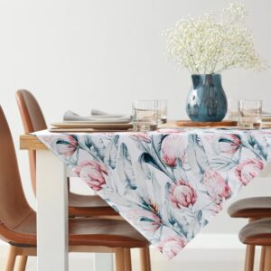 ArtFir Záhradný obrus GARDEN 32D | biela/modrá 85 x 85 cm