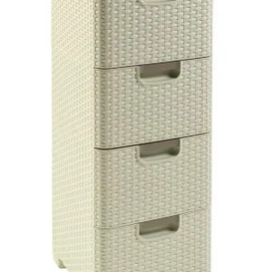 CURVER Zásuvkový regál RATTAN 4x14L | béžová