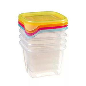 CURVER Sada dóz na potraviny FRESH & GO 4×0,45L | transparentná / farebná