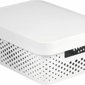 CURVER Úložný box INFINITY DOTS 11l s vekom | biela