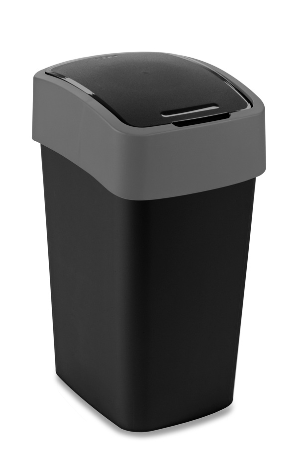 CURVER Odpadkový kôš FLIP BIN 25l | čierna / strieborná