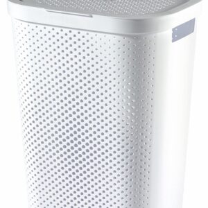 CURVER Kôš na špinavú bielizeň INFINITY DOTS 60L | biela