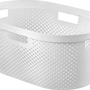 CURVER Kôš na čistú bielizeň INFINITY DOTS 40L | biela