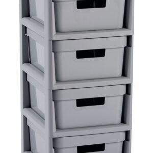 CURVER Zásuvkový regál INFINITY 4x11L | sivá