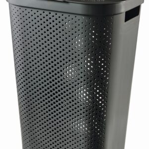 CURVER Kôš na špinavú bielizeň INFINITY DOTS 60L recyklovaný plast | tmavosivá