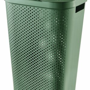 CURVER Kôš na špinavú bielizeň INFINITY DOTS 60L recyklovaný plast | zelená