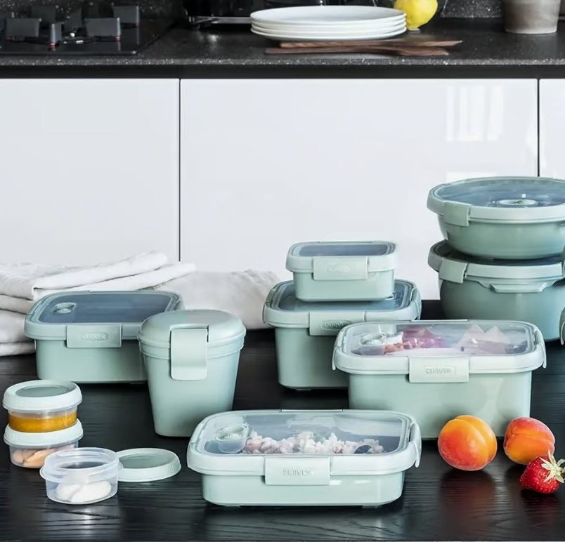 CURVER Delená dóza SMART TO GO ECO 0,6l + 0,3l | svetlozelená – Obrázok 4