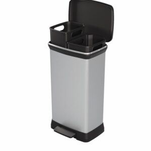 CURVER Odpadkový kôš DECO BIN DUO 23L+23L | strieborná