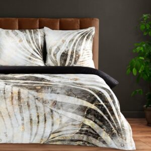 ArtFir Obliečky na dvojlôžko MING 13 | béžová/čierna 160 x 200 cm